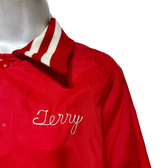 vintage don alleson womens varsity athletic red baseball jacket Size M - Picture 2 of 5